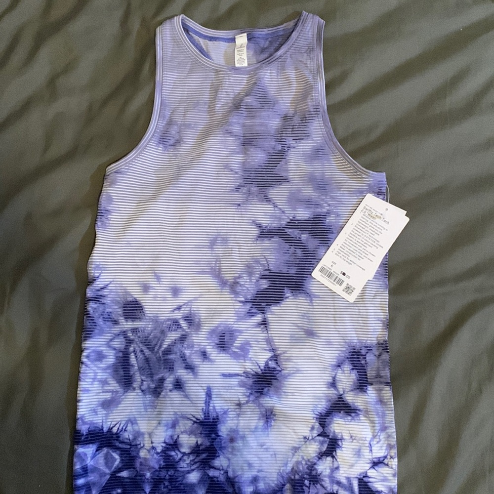 Lulu Lemon blue tie dye workout tank top